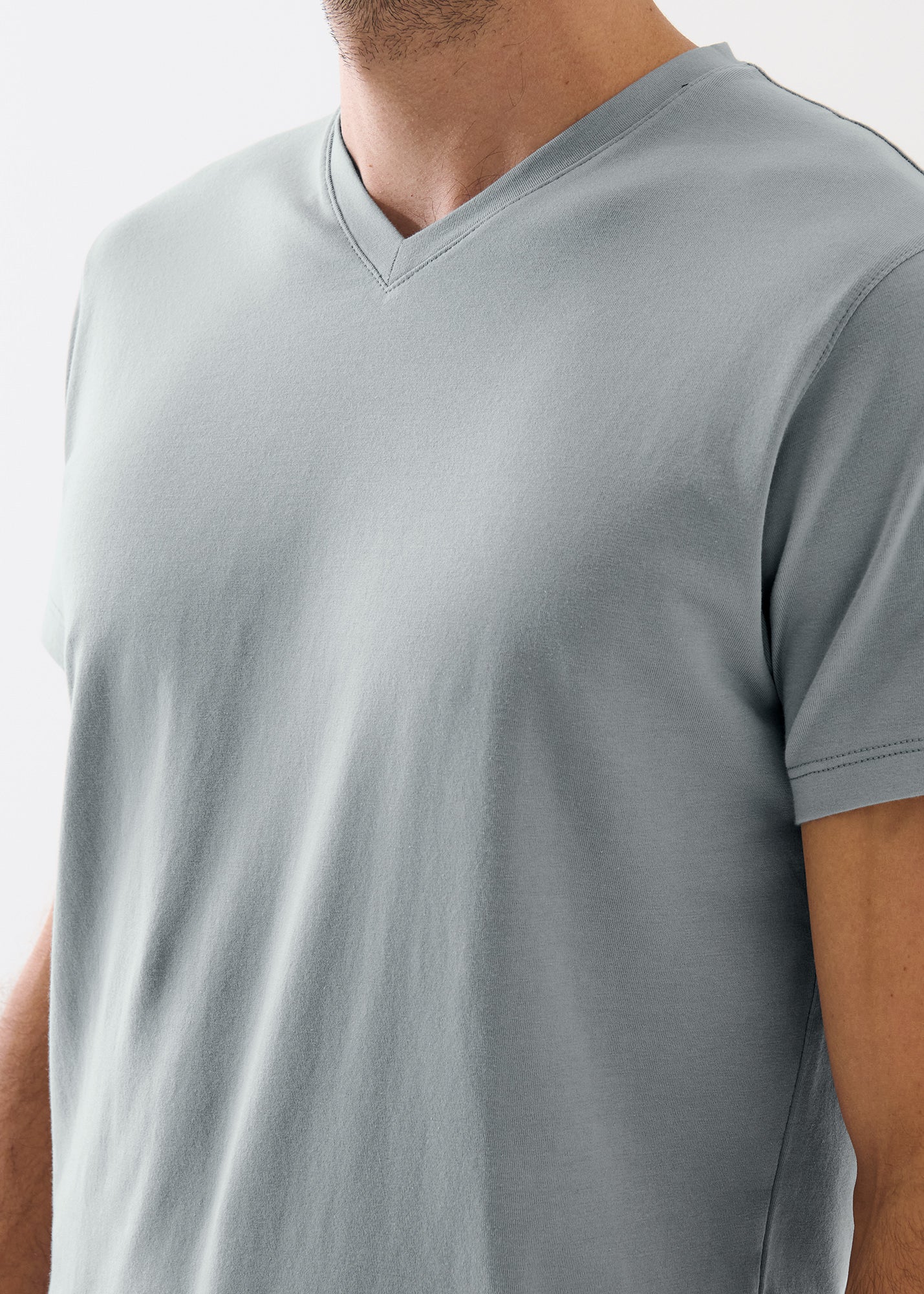 Pima Cotton Stretch V-Neck T-Shirt