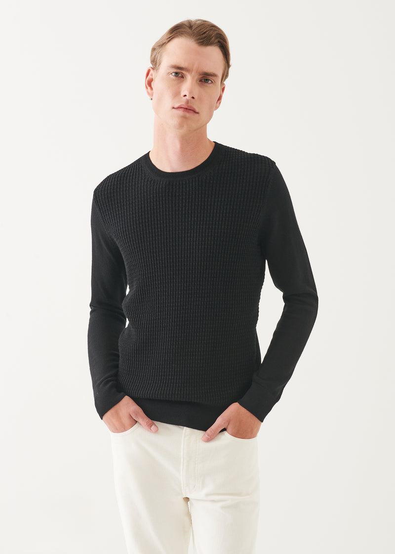 Merino Waffle Knit Crewneck