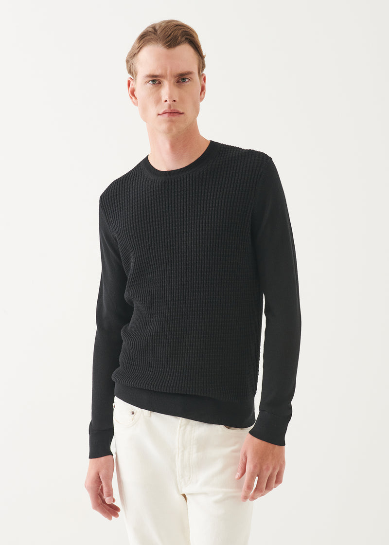 Merino Waffle Knit Crewneck