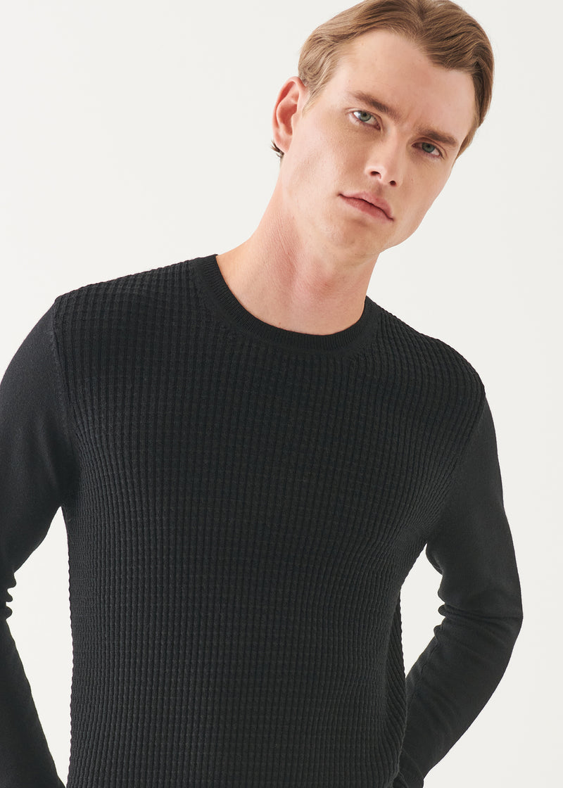 Merino Waffle Knit Crewneck