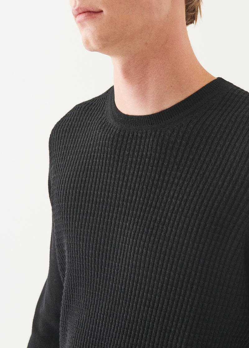 Merino Waffle Knit Crewneck