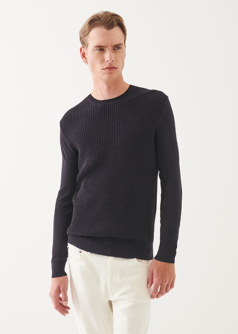 Merino Waffle Knit Crewneck