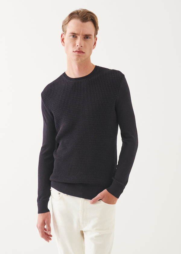 Merino Waffle Knit Crewneck