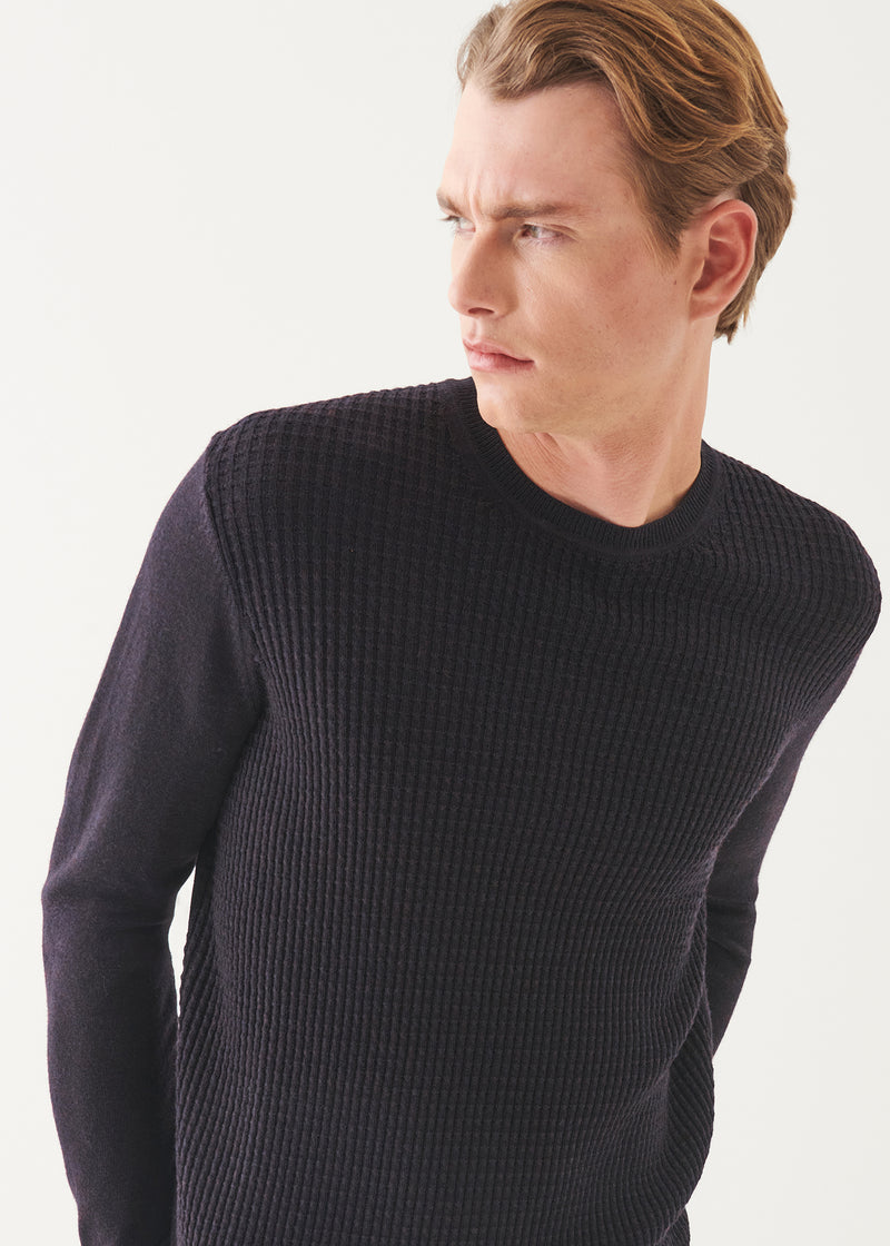 Merino Waffle Knit Crewneck