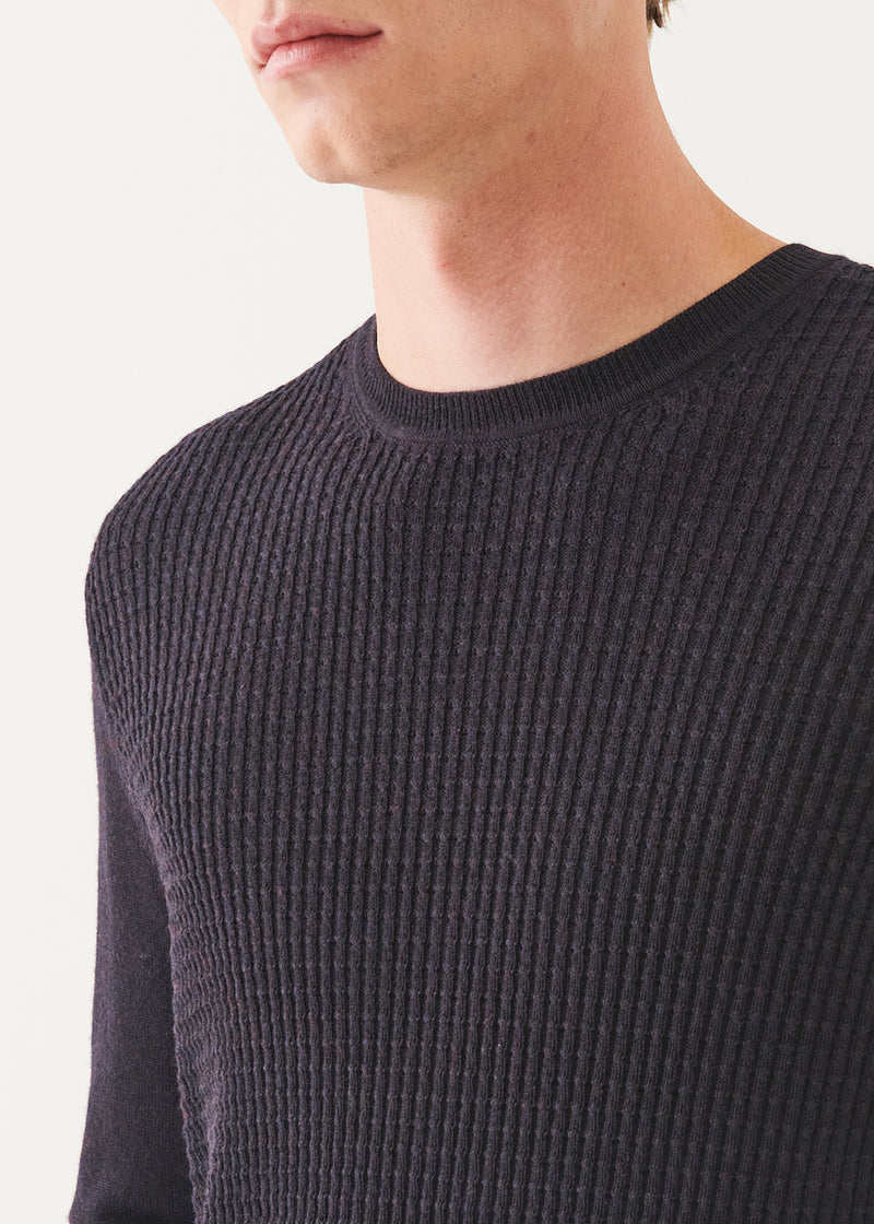 Merino Waffle Knit Crewneck