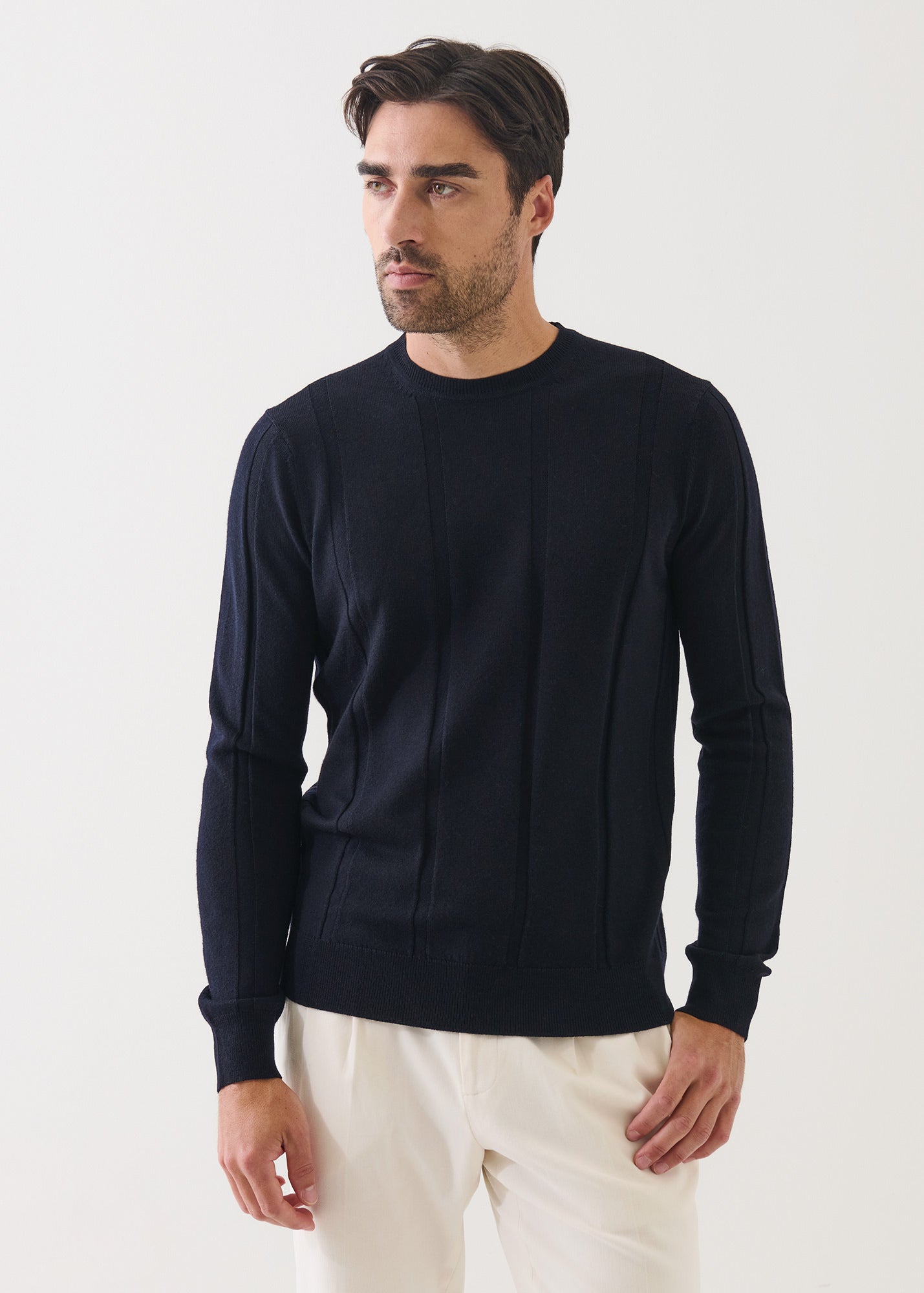 Merino Drop Needle Crewneck - PATRICK ASSARAF