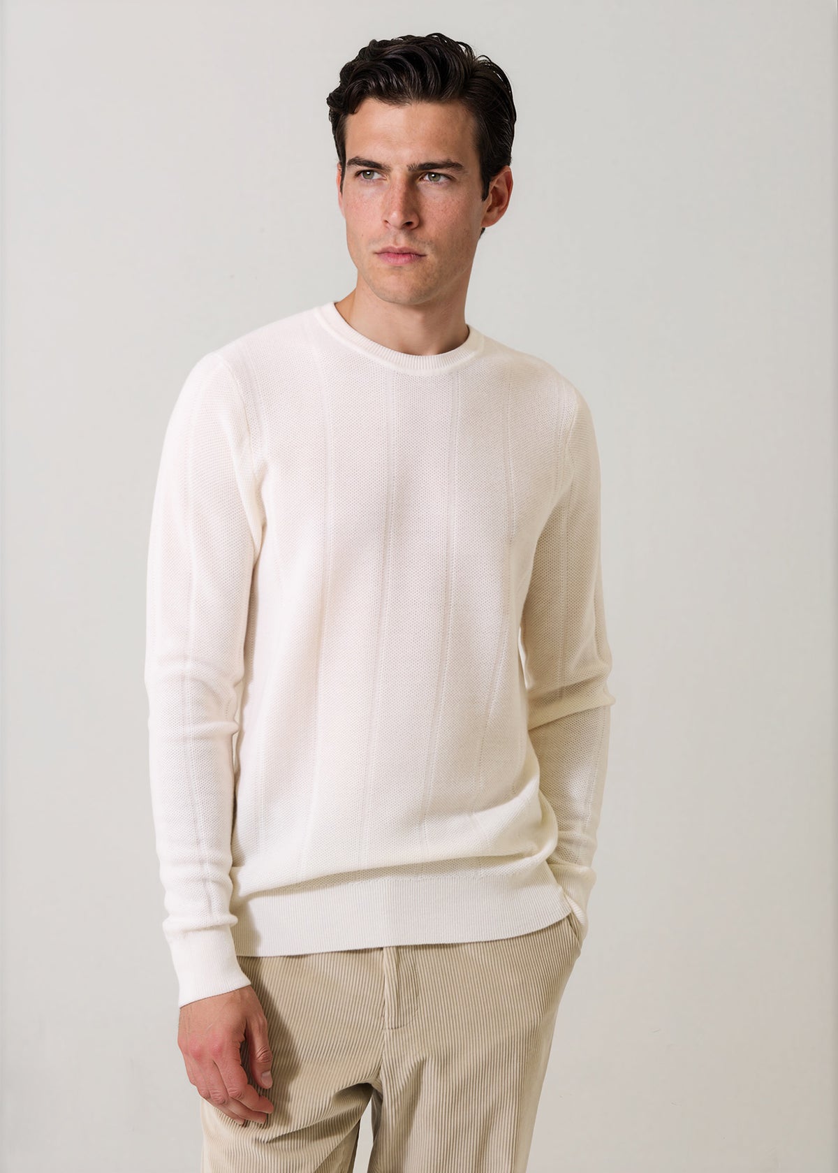 Merino Wool Birdseye Crew Neck - PATRICK ASSARAF