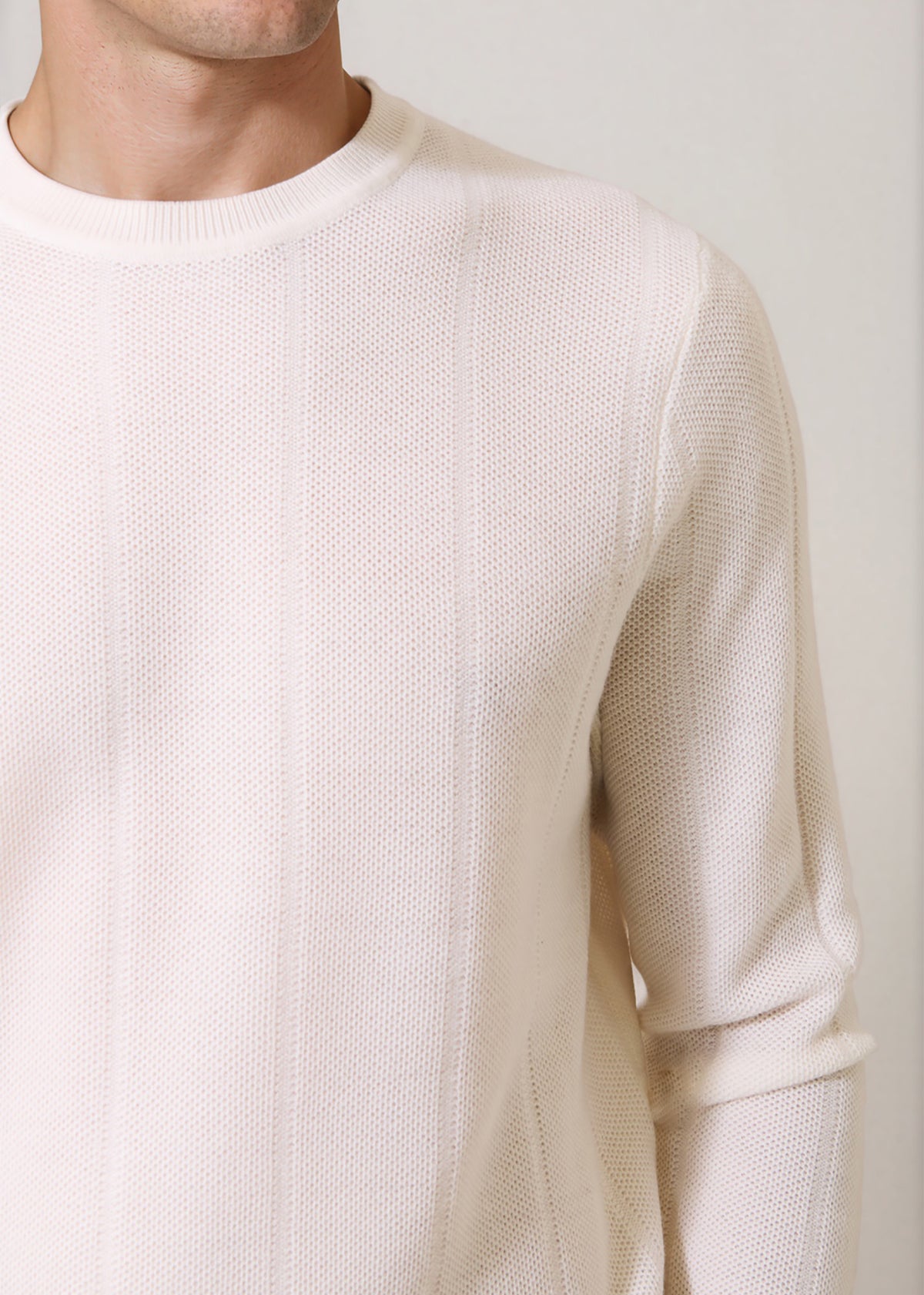 Merino Wool Birdseye Crew Neck - PATRICK ASSARAF