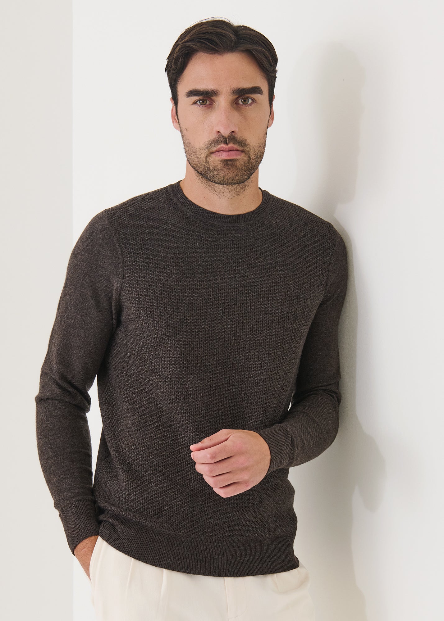 Merino Textured Crewneck