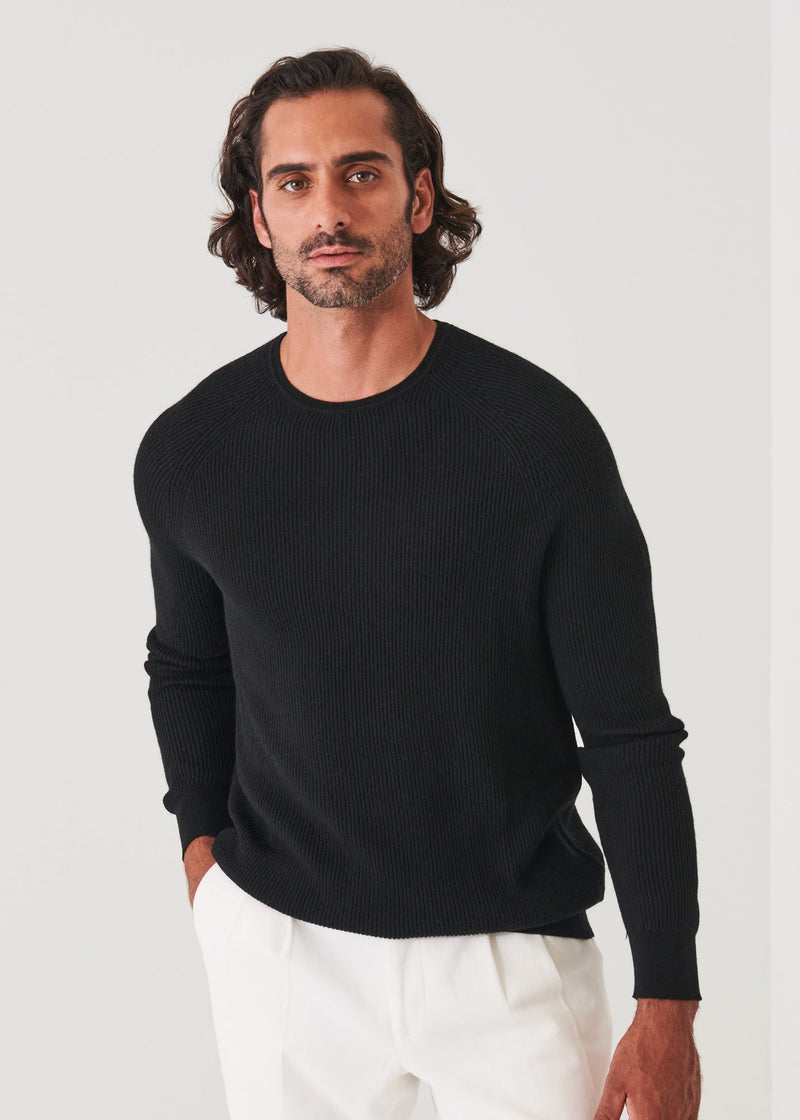 Merino Wool Ribbed Crewneck