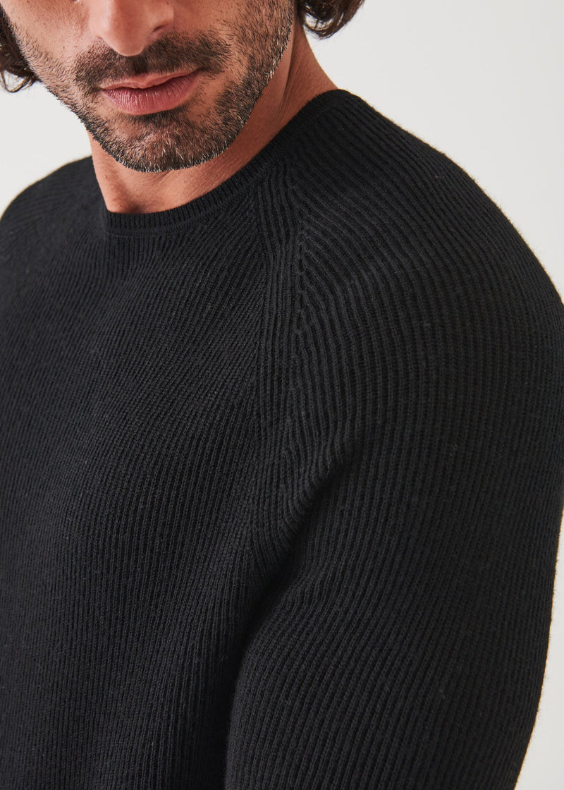 Merino Wool Ribbed Crewneck