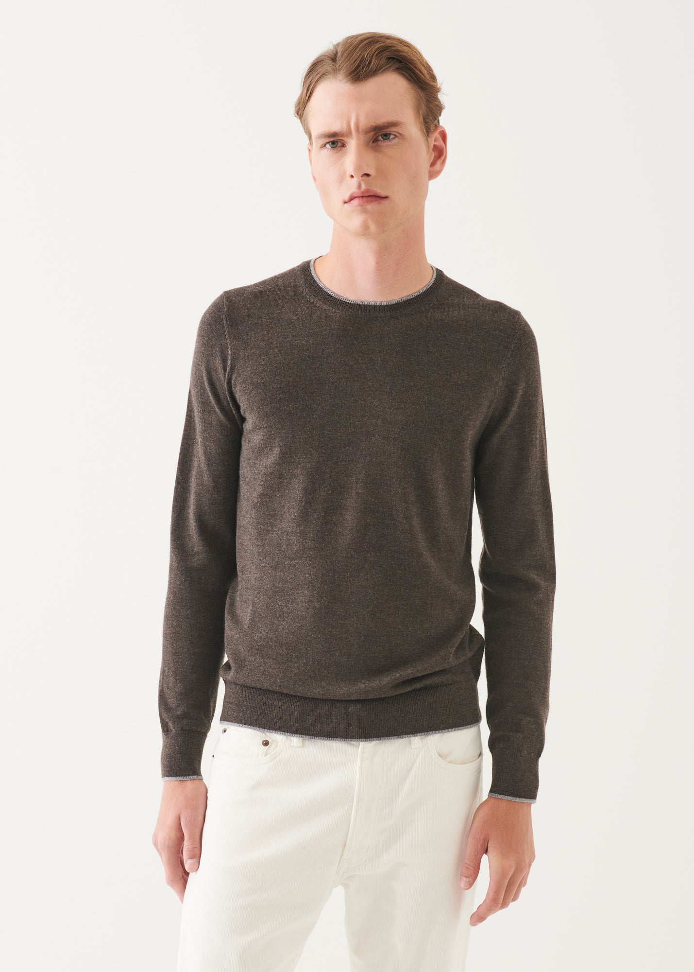 Merino Tipped Crewneck