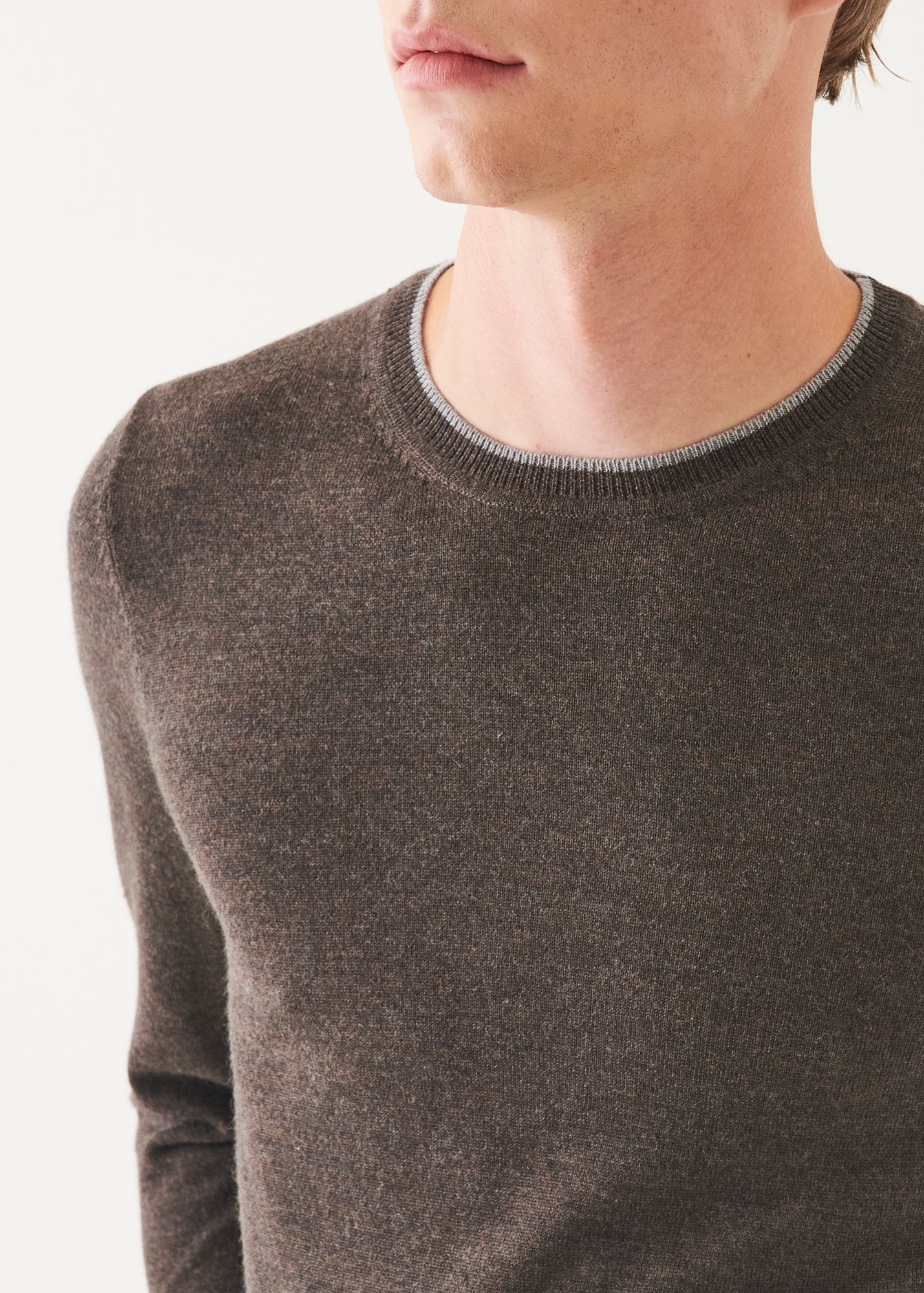 Merino Tipped Crewneck