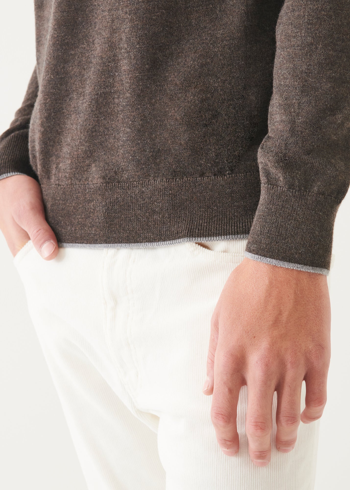 Merino Tipped Crewneck