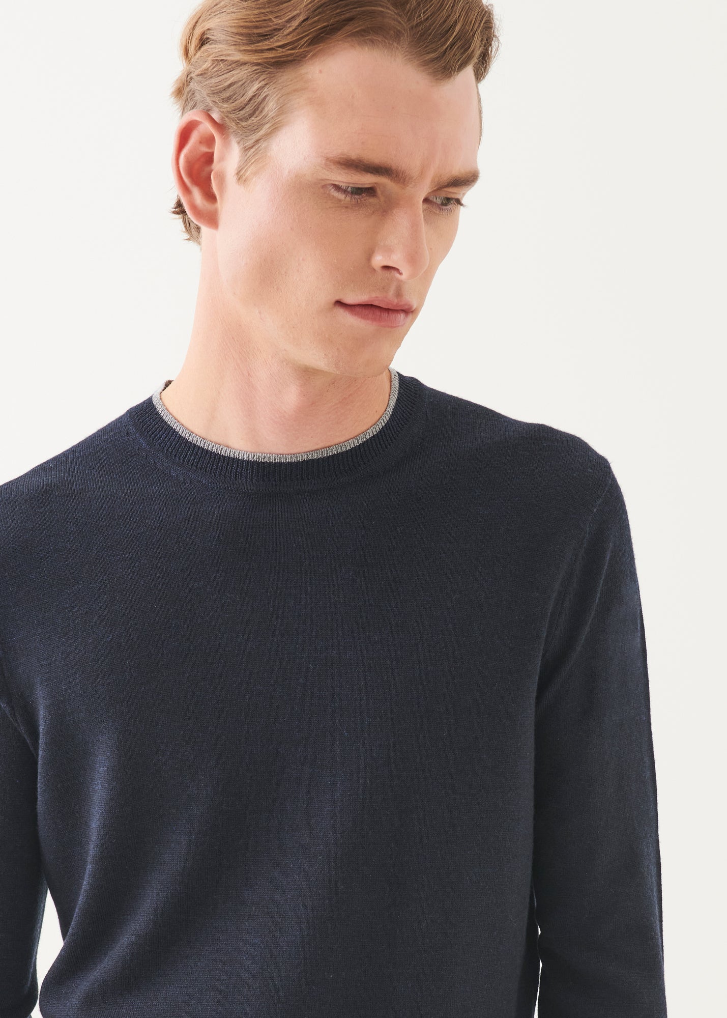 Merino Tipped Crewneck