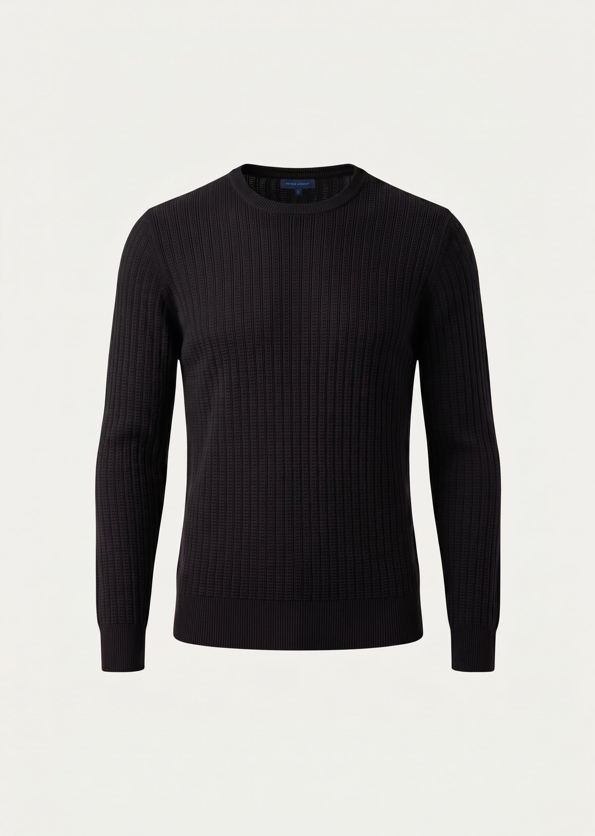 Merino Wool Linear Waffle Crewneck - PATRICK ASSARAF