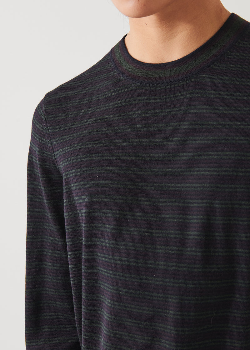 Extra-Fine Merino Multi Stripe Crewneck