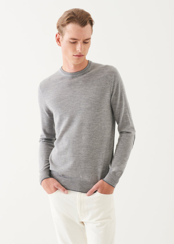 Merino Crewneck With Elbow Patches