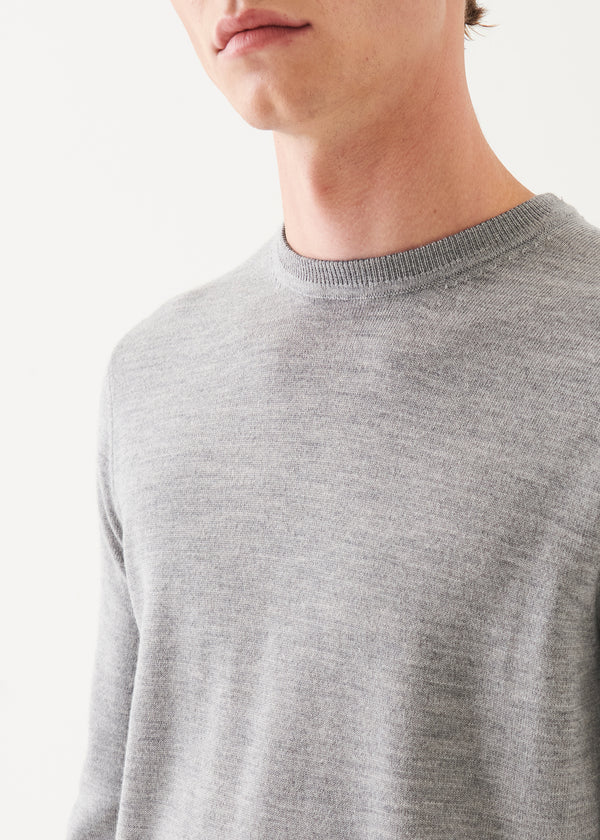 MERINO CREWNECK WITH ELBOW PATCHES