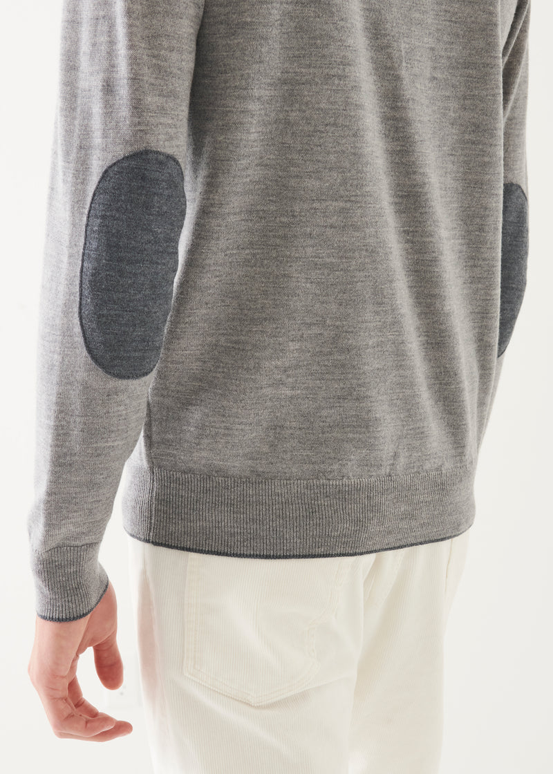 Merino Crewneck With Elbow Patches