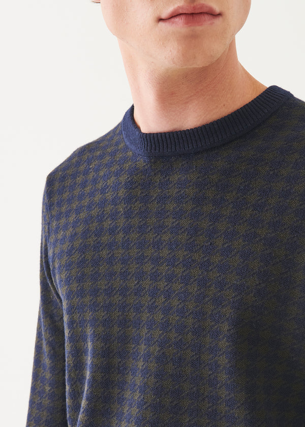 MERINO HOUNDSTOOTH CREWNECK