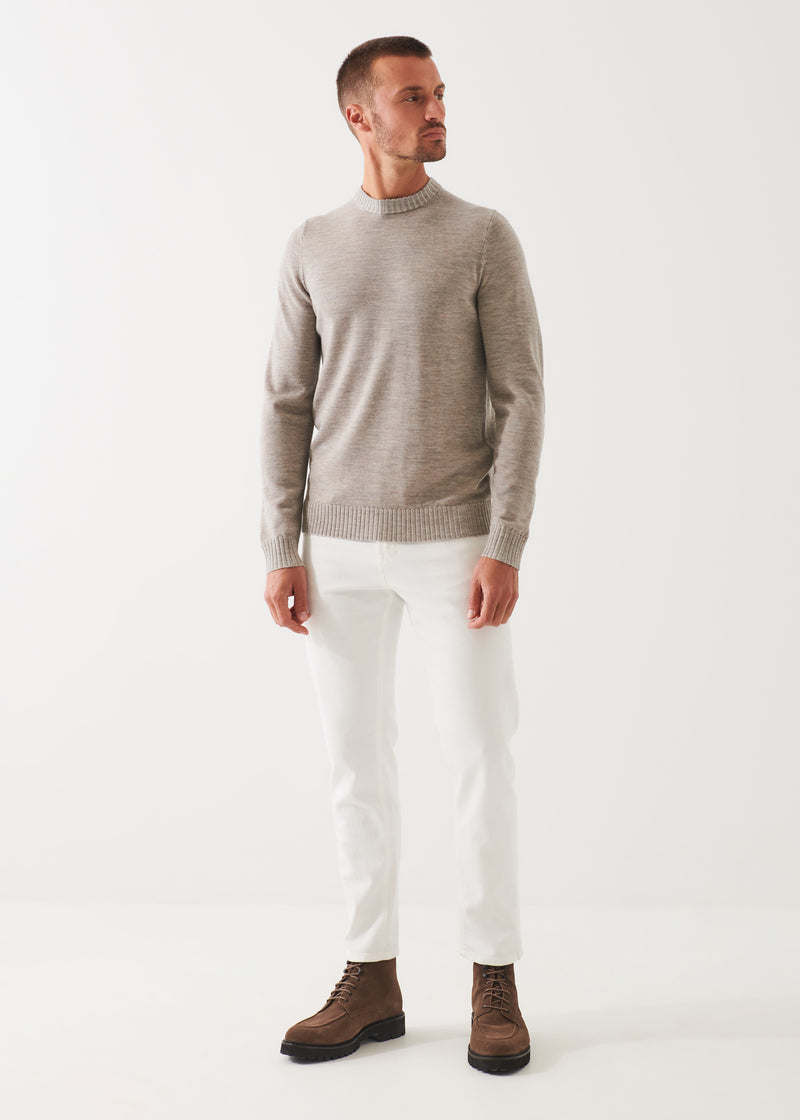 Plaited Merino Wool Crewneck