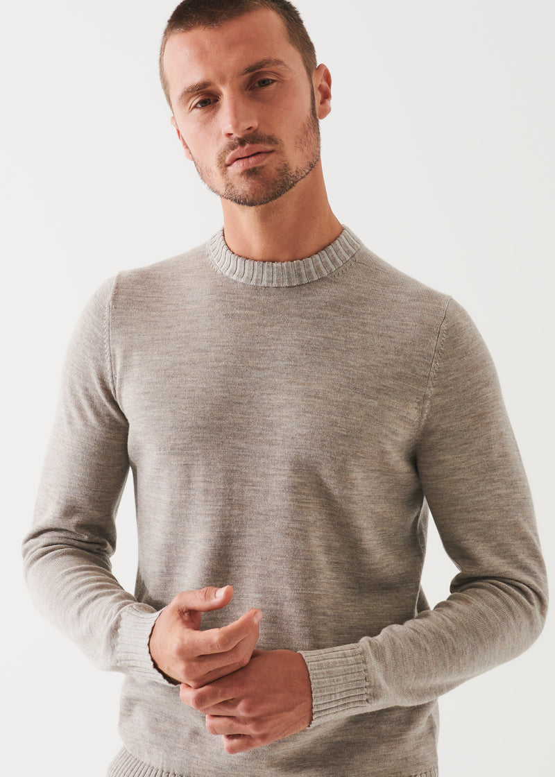 Plaited Merino Wool Crewneck