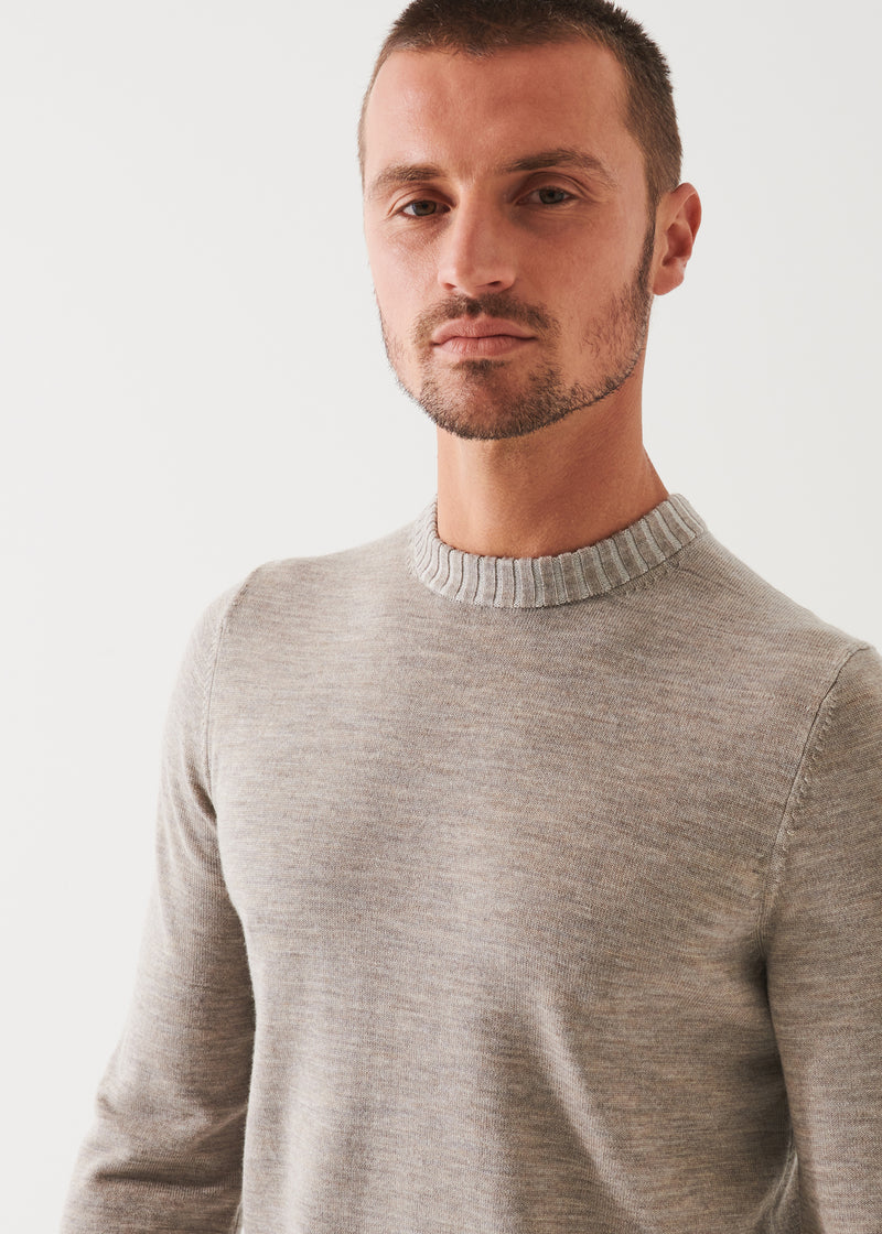 Plaited Merino Wool Crewneck