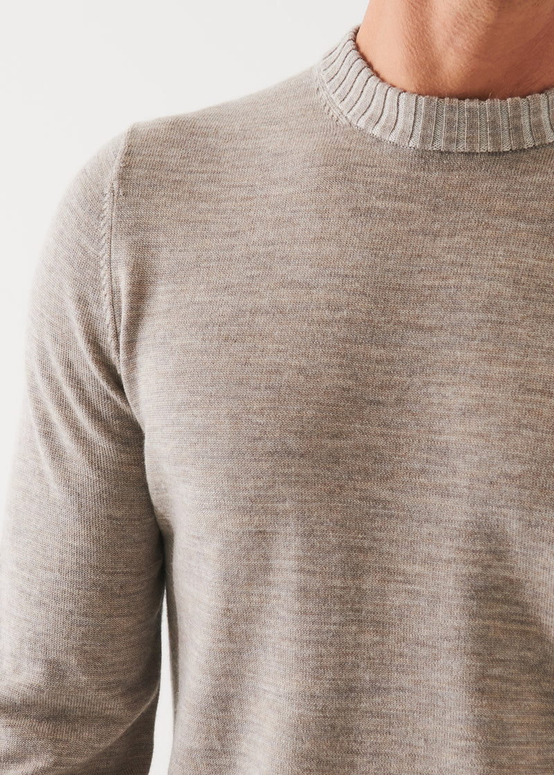 Plaited Merino Wool Crewneck