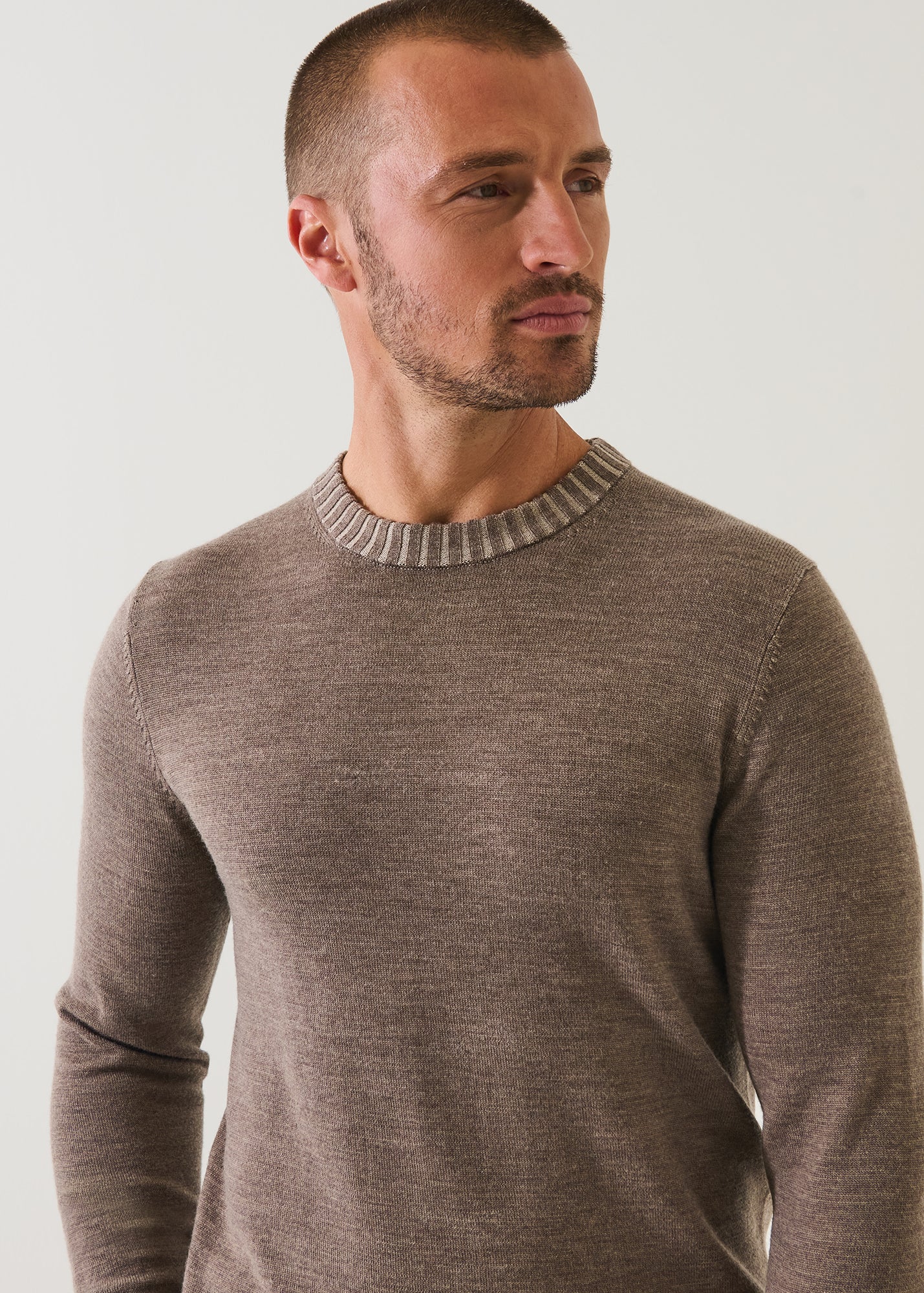 Plaited Merino Wool Crewneck
