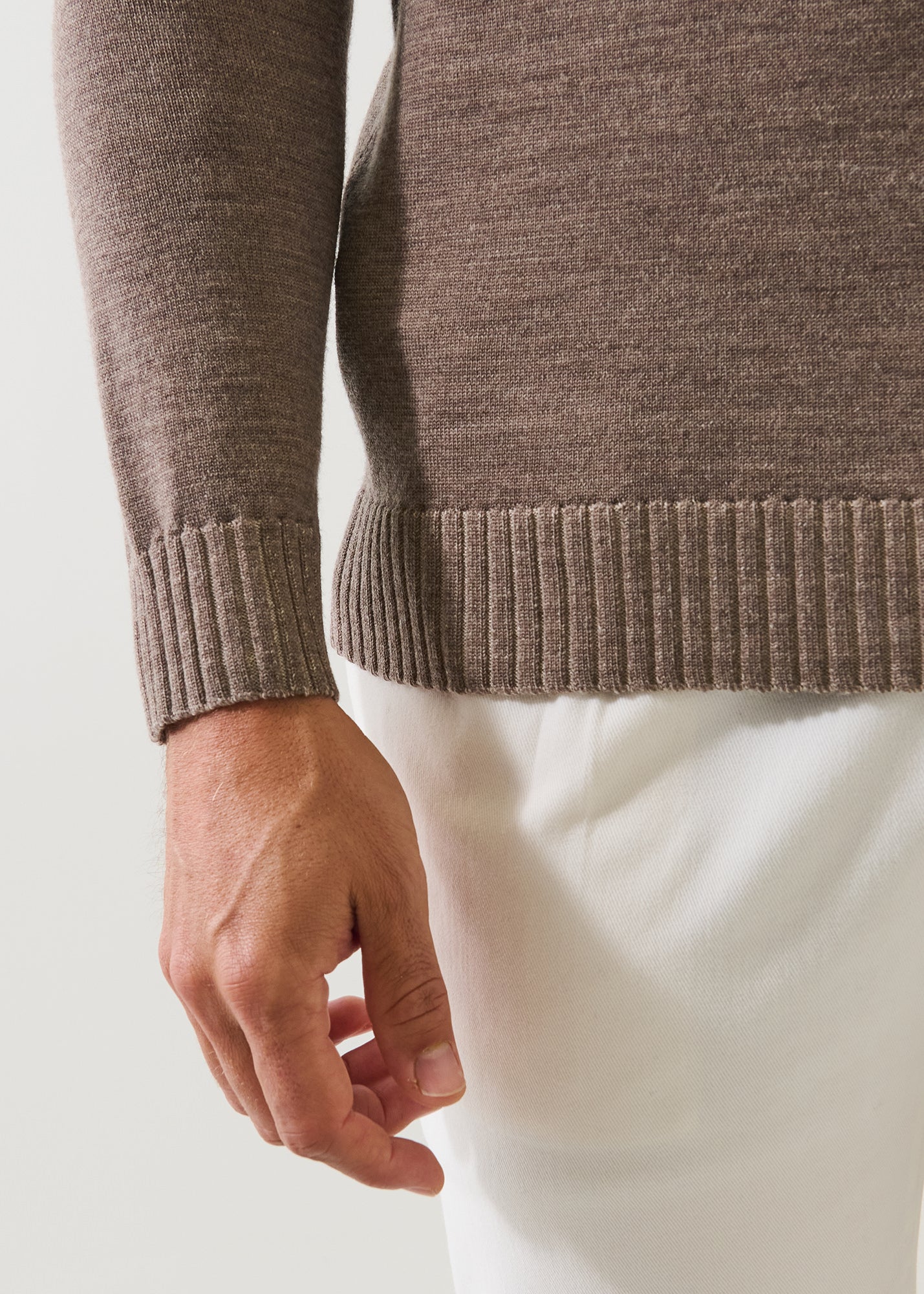 Plaited Merino Wool Crewneck