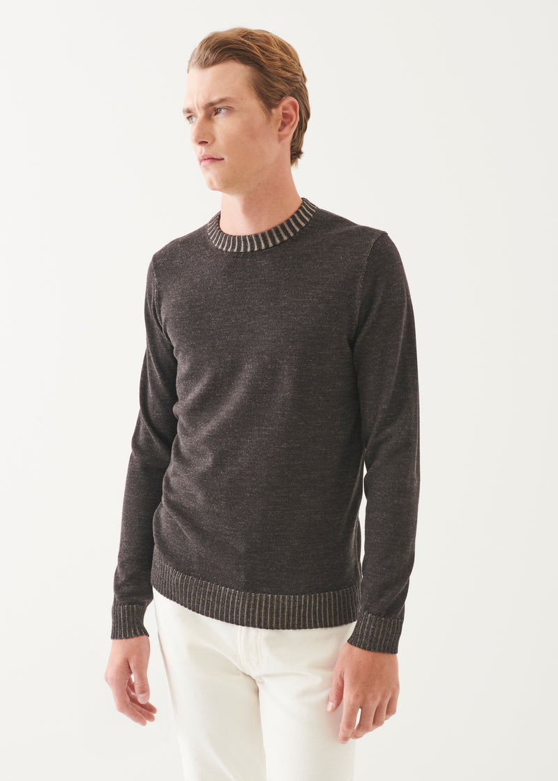 Plaited Merino Wool Crewneck