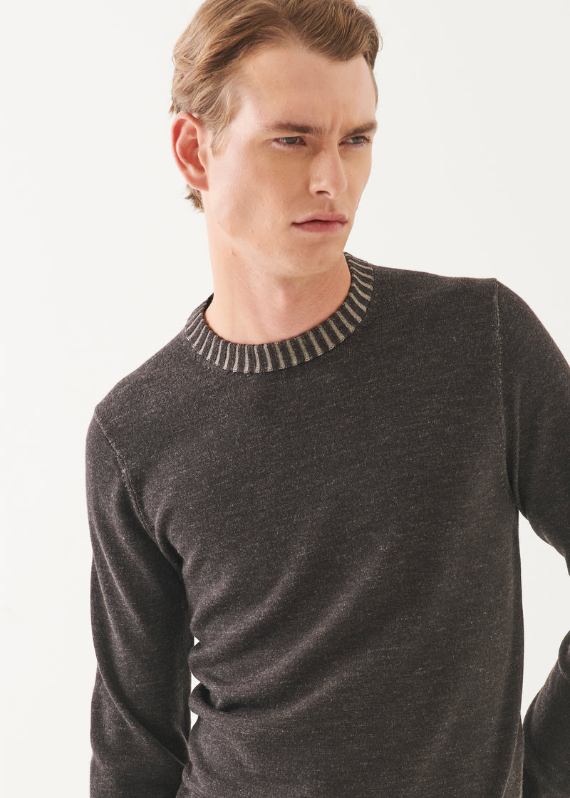 Plaited Merino Wool Crewneck