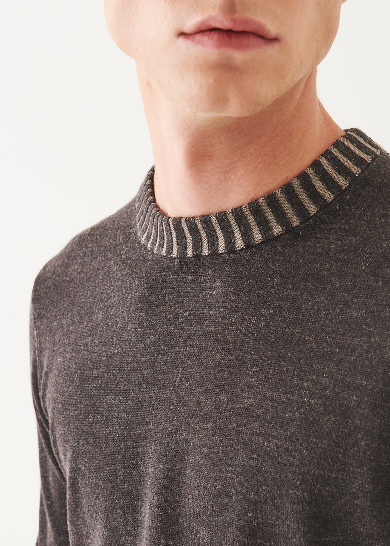 Plaited Merino Wool Crewneck