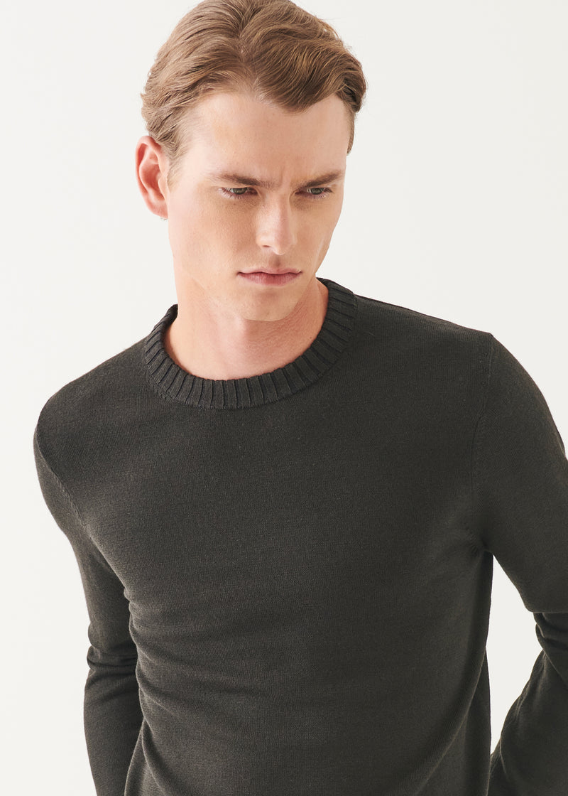 Plaited Merino Wool Crewneck