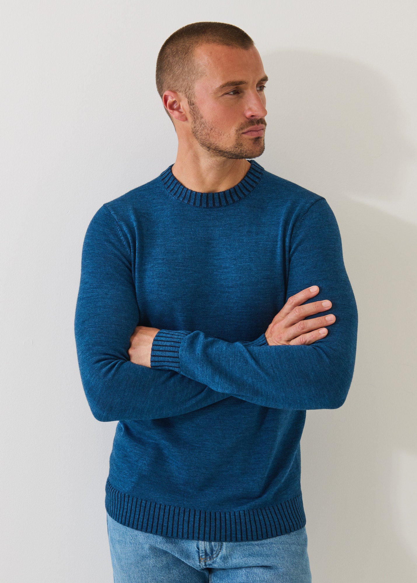 Plaited Merino Wool Crewneck