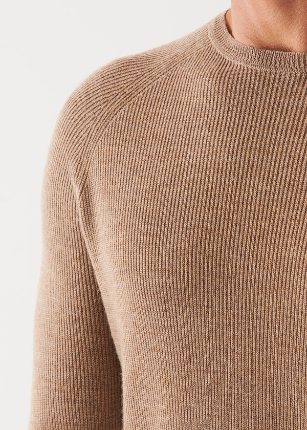 Merino Wool Ribbed Crewneck