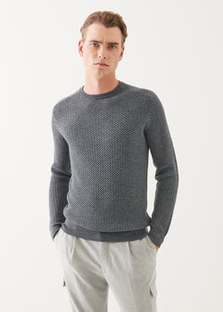 Merino Textured Crewneck