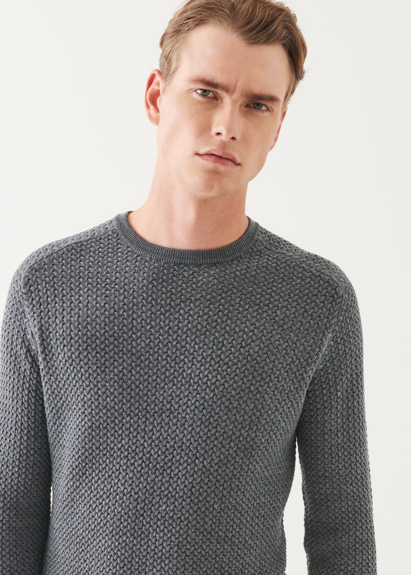 Merino Textured Crewneck