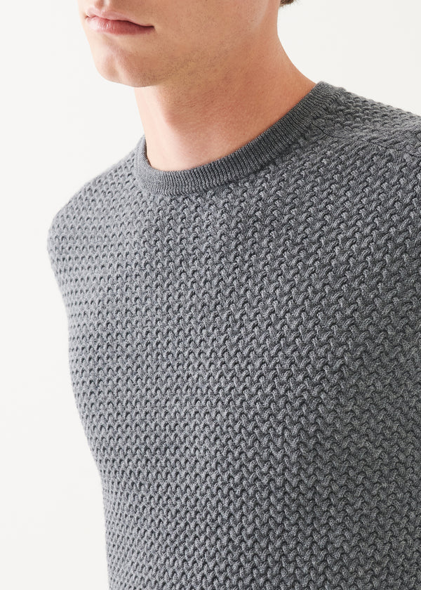 Merino Textured Crewneck