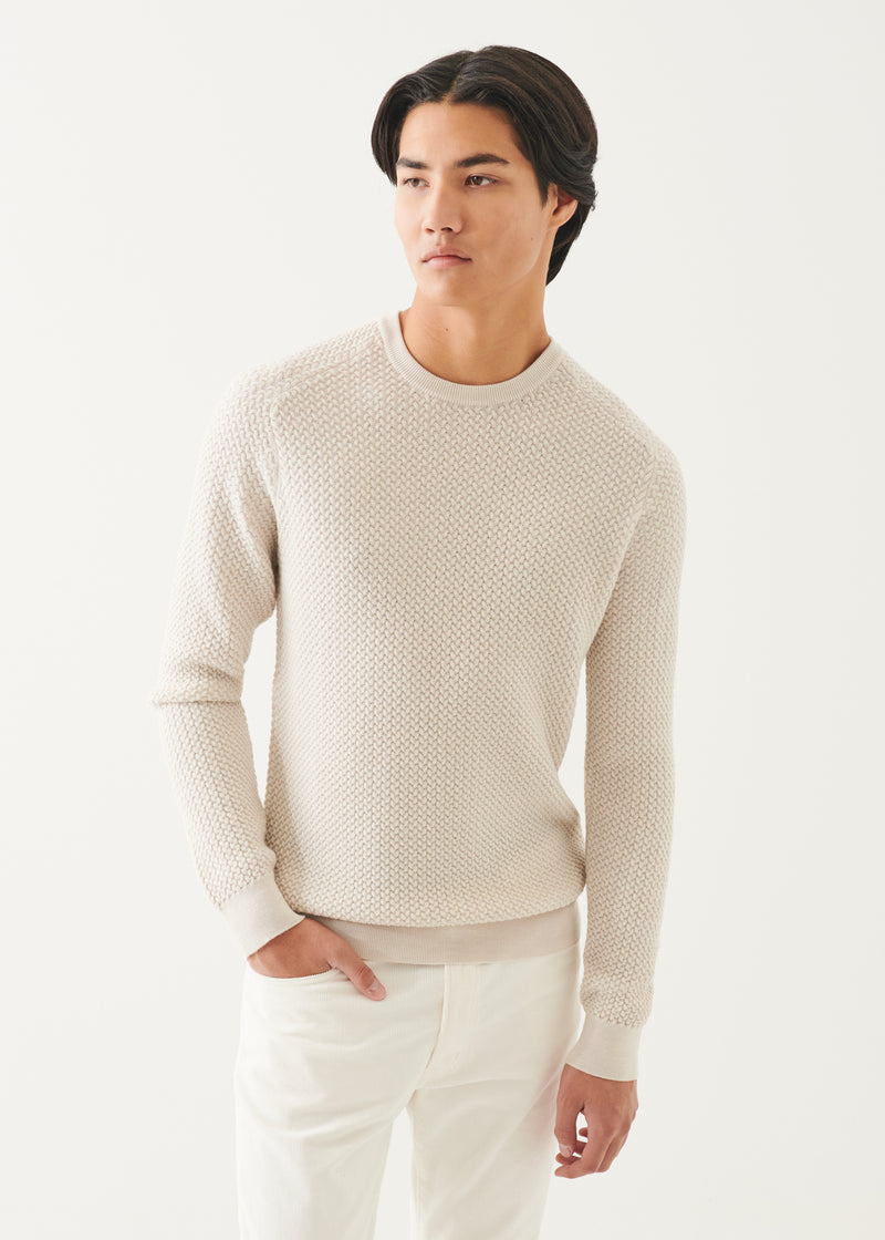 Merino Textured Crewneck