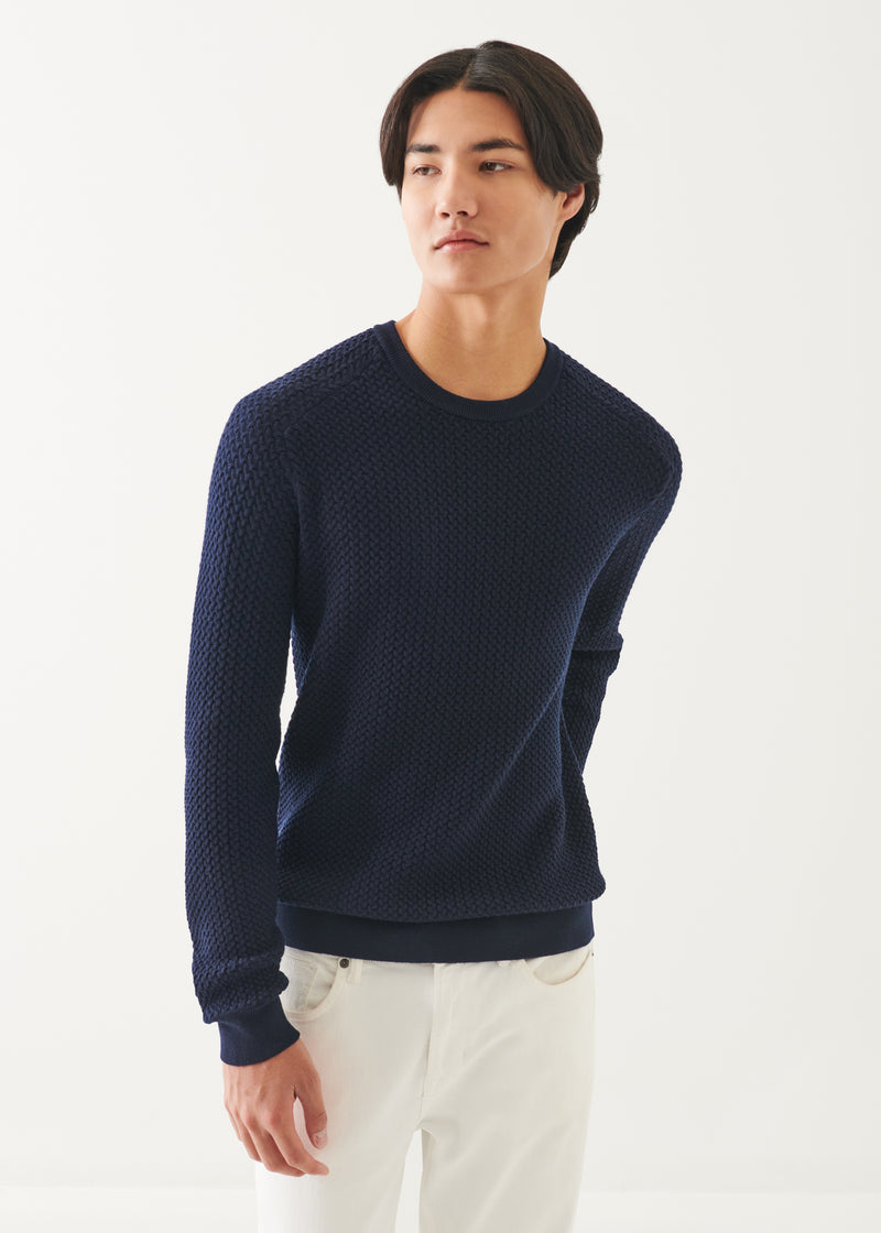 Merino Textured Crewneck