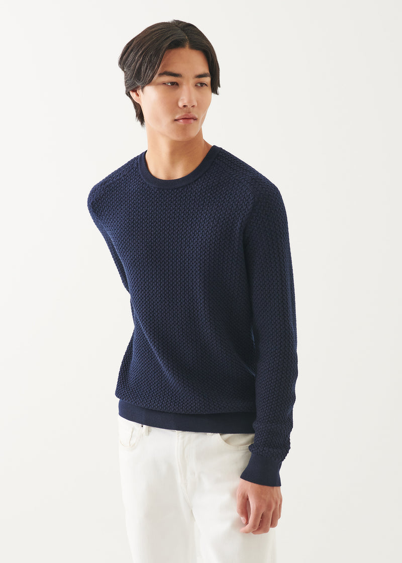 Merino Textured Crewneck