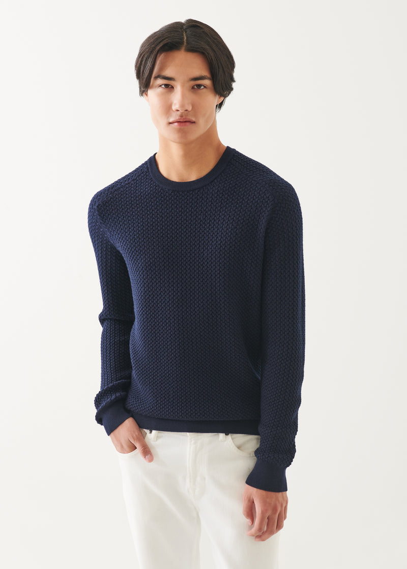 Merino Textured Crewneck