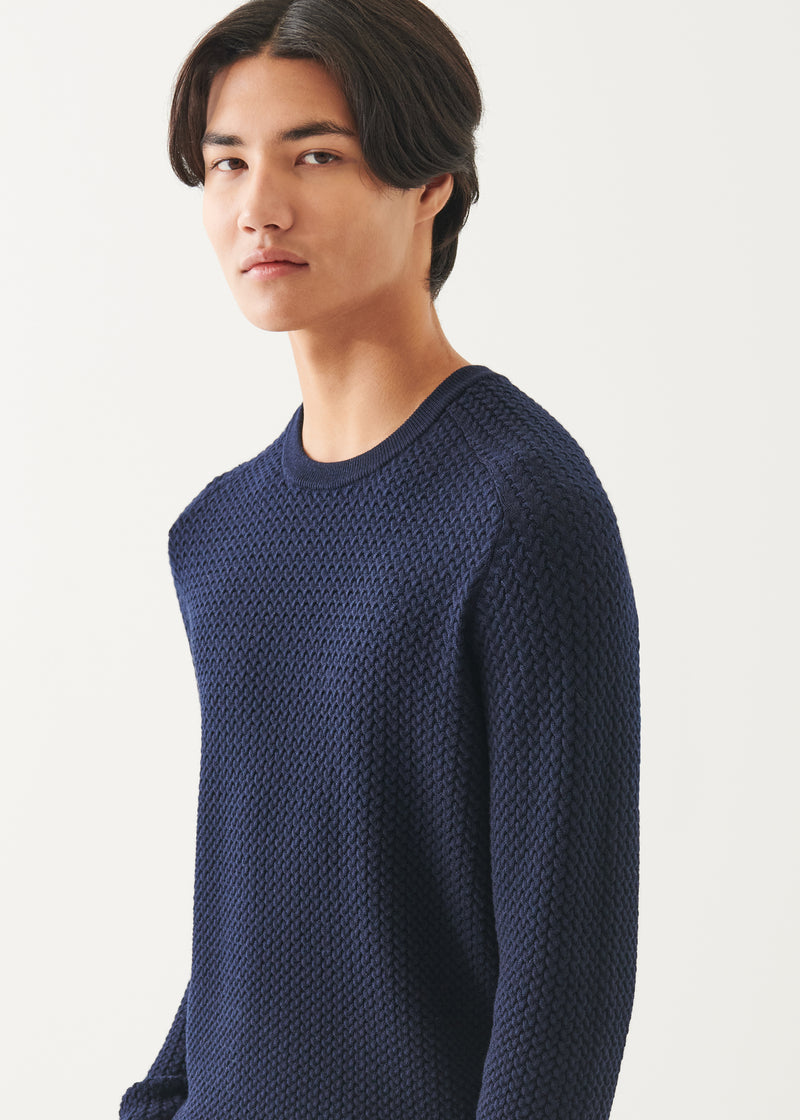 Merino Textured Crewneck