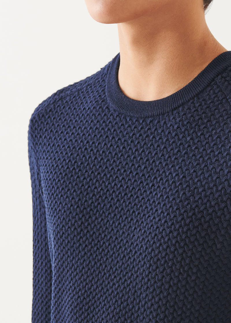 Merino Textured Crewneck