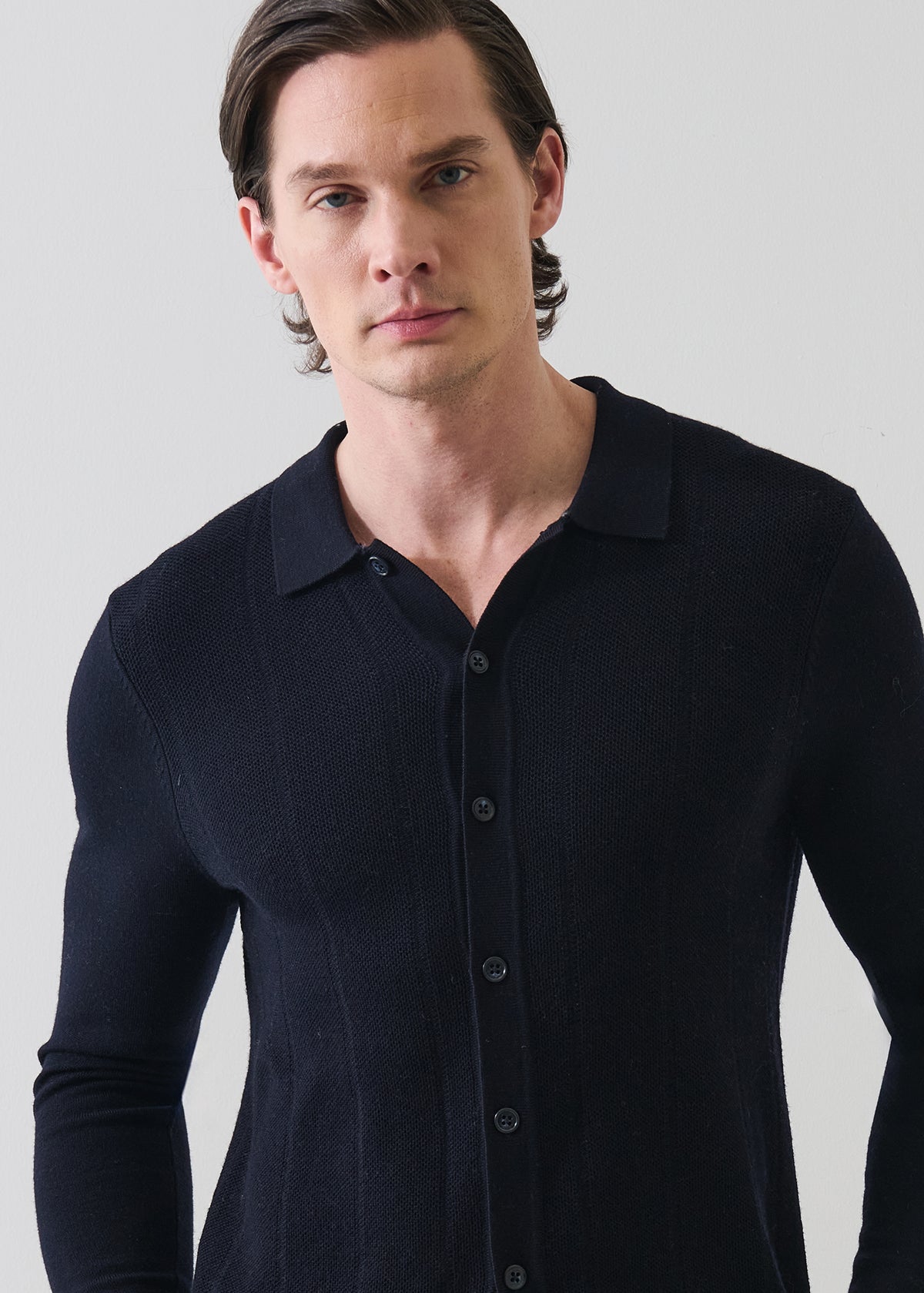 Extra-Fine Merino Wool Birdseye Knit Shirt - PATRICK ASSARAF