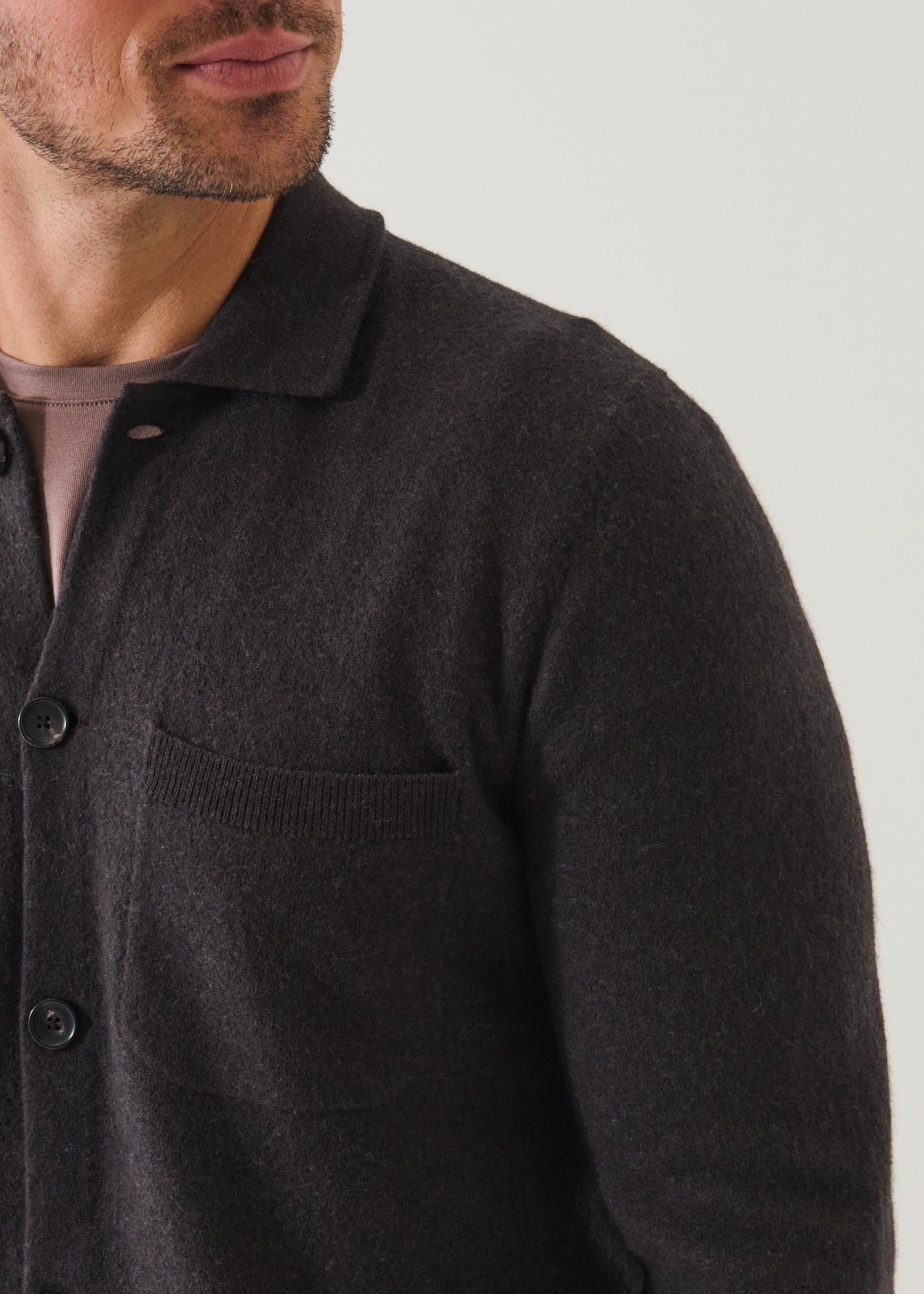 Boiled Merino Wool Shirt Jacket