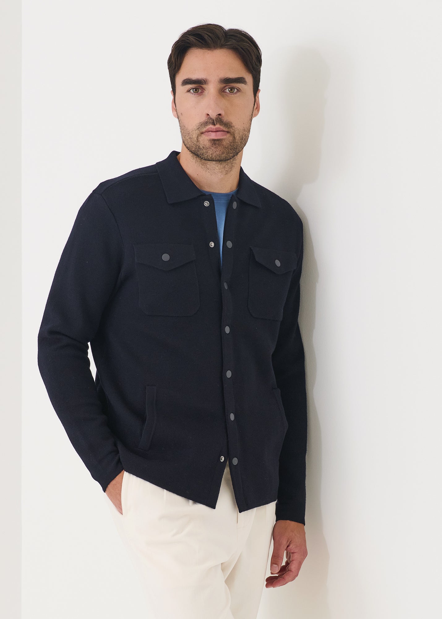 Merino Milano Stitch Overshirt PATRICK ASSARAF Luxury Fashion