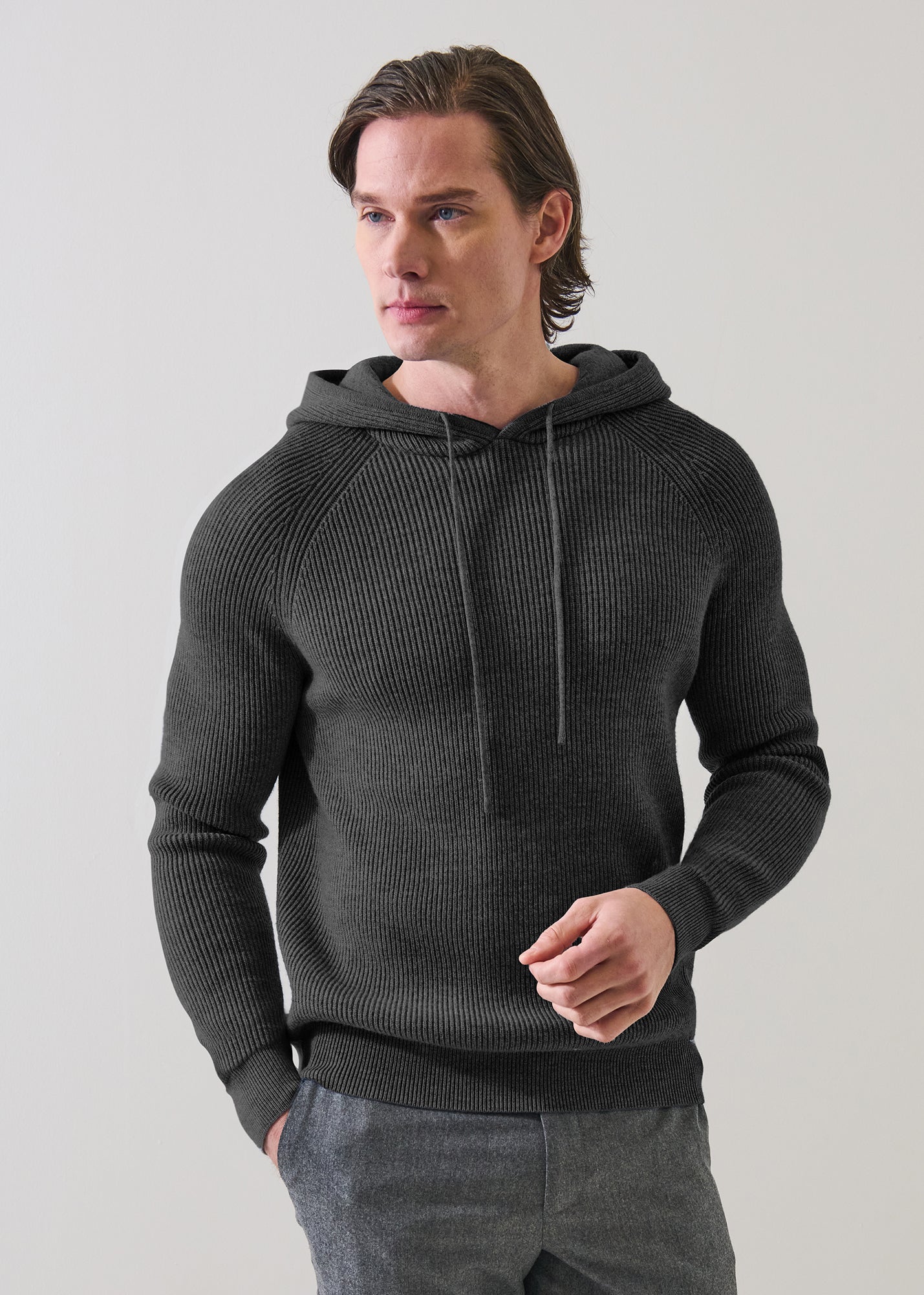 Merino Ribbed Hoodie - PATRICK ASSARAF